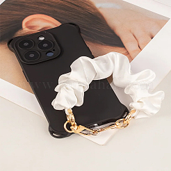 ポリエステル製携帯電話ストラップ1セット  金合金留め具付き  ホワイト  2650x46x22mm&nbsp;MOBA-LP0001-03C