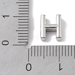 真鍮チャーム  カドミウムフリー＆ニッケルフリー＆鉛フリー  文字チャーム  プラチナ  文字h  8x6.5x3mm  穴：1.5mm&nbsp;KK-P266-05P-H