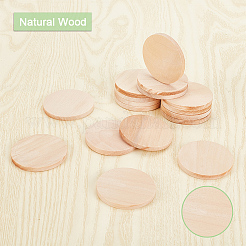 未染色の木製カボション  フラットラウンド  バリーウッド  50x5mm&nbsp;WOOD-WH0026-06B