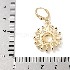 真鍮マイクロペーブクリアキュービックジルコニアイヤリング  太陽  18KGP本金メッキ  37.5x21mm&nbsp;EJEW-M093-01G