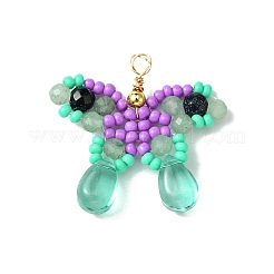 Beaded Butterfly Charms&nbsp;PALLOY-MZ00430