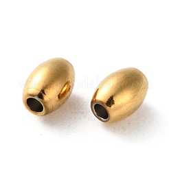 イオンプレーティング（IP）304ステンレスビーズ  オーバル  18KGP本金メッキ  5x4mm  穴：1.5mm&nbsp;STAS-C114-22C-G