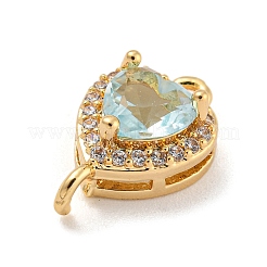Brass Pave Cubic Zirconia Connector Charms&nbsp;KK-Z072-06G-01