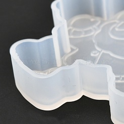 DIY クリスマス ライト シリコン像型  レジン型  粘土工芸の金型ツール  サンタクロース  ホワイト  70x66.5x11mm  穴：5mm&nbsp;DIY-P028-07