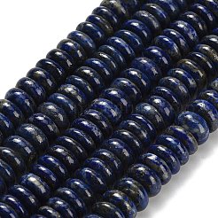 天然石ラピスラズリビーズ連売り  ロンデル  グレードAB  グレードAB  10x3~5.5mm  穴：0.8mm  約87~101個/連  15.75''（40センチメートル）&nbsp;G-H329-B01-6x10mm