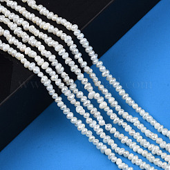 天然養殖淡水パールビーズ連売り  ポテト  貝殻色  2~2.5x2~3.5x2.5~3mm  穴：0.5mm  約167~178個/連  13.94インチ〜14.25インチ（35.4cm〜36.2cm）&nbsp;PEAR-N013-02C