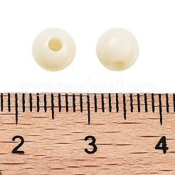 プラスチックビーズ  ラウンド  ベージュ  6x5.5mm  穴：1.8mm  約3846個/500g&nbsp;MACR-S378-01B