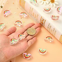 40Pcs 4 Colors Transparent Acrylic Enamel Beads&nbsp;OACR-CJ0001-24