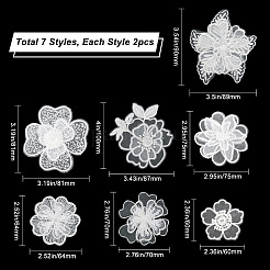 14Pcs 7 Style Lace Embroidery Sewing Fiber Ornaments&nbsp;DIY-GF0006-19