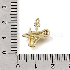 Brass Micro Pave Clear Cubic Zirconia Pendants&nbsp;CU-CBAEEA8-17G