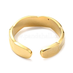女性用304ステンレススチールオープンカフリング  14KGP本金メッキ  usサイズ7 1/4(17.5mm)&nbsp;RJEW-C016-19G