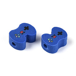 手作り樹脂粘土ビーズ  ゲーム機  ミディアムブルー  10x7~7.5x4~4.5mm  穴：1.8mm&nbsp;CLAY-T023-22