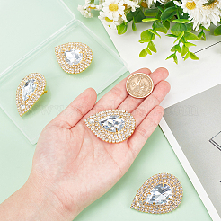 4Pcs Brass Rhinestone Shoe Decorations&nbsp;FIND-MA0001-02A