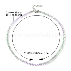 Bling Glass Round Beaded Necklace for Women&nbsp;NJEW-PH01490-04