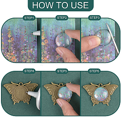 DIY Dome Alloy Butterfly Pendant Jewelry Making Kits&nbsp;DIY-PH0023-39AB