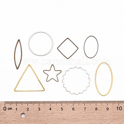 真鍮製フレームコネクター  混合形状  ミックスカラー  8~40x5~25x0.5~1mm&nbsp;KK-MSMC010-M