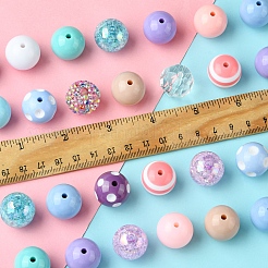 DIY ラウンド アクリル & 樹脂 ジュエリー 作成 ファインディング キット  ミックスカラー  20x18~20mm  穴：2~3mm&nbsp;DIY-FS0007-63