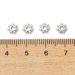 シェグレース真鍮スペーサービーズ  花  カドミウムフリー＆ニッケルフリー＆鉛フリー  プラチナメッキ  6x1.7mm  穴：1.8mm&nbsp;XGRQ1H415-334P