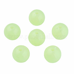 蓄光アクリルビーズ  暗闇で光る  ラウンド  薄緑  14mm  穴：2.5mm&nbsp;LACR-N001-001A-01