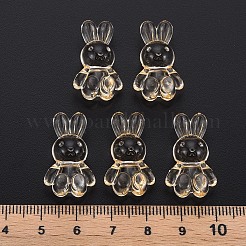 透明なアクリルビーズ  兎  ゴールデンロッド  24.5x14.5x11mm  穴：2.5mm  約300個/500g&nbsp;LS-MACR-S373-81-B04
