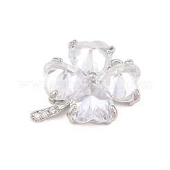 Brass Micro Pave Clear Cubic Zirconia Pendants&nbsp;KK-D225-05P