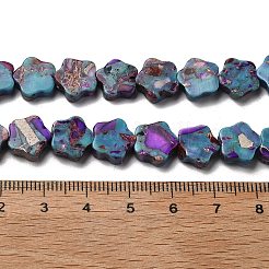 合成インペリアルジャスパービーズ連売り  染め  花  パープル  10~10.5x10.5~11x4mm  穴：0.5mm  約41個/連  16.10~16.26''（40.9~41.3センチメートル）&nbsp;G-Q050-B01-03