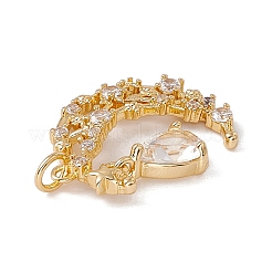 Brass Micro Pave Cubic Zirconia Pendants&nbsp;KK-G439-62G