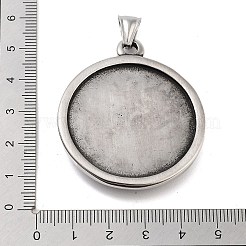 レトロな304ステンレススチールペンダント  ダビデの星チャーム付きフラットラウンド  アンティークシルバー  49x42x7mm  穴：4x6.5mm&nbsp;STAS-I205-32AS