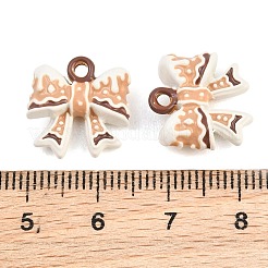 合金エナメルチャーム  ちょう結びのチャーム  ナバホホワイト  15x15x6mm  穴：1.6mm&nbsp;AL-CBA5201-03