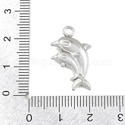304ステンレスペンダント  イルカのチャーム  ステンレス鋼色  23x14x2.5mm  穴：2mm&nbsp;SA-CBABA5E-08P-01