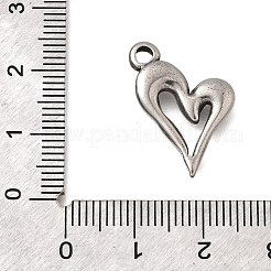 304ステンレスペンダント  ハートチャーム  変色防止  ステンレス鋼色  21.5x15.5x2.5mm  穴：2.5mm&nbsp;STAS-H477-04A-P