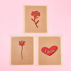 3 Sets Kraft Paper Greeting Cards&nbsp;AJEW-FS0001-27A
