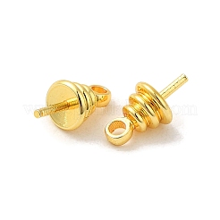 ラックメッキ真鍮カップペグベイルピンペンダント  長持ちメッキ  片穴パーツ用  18KGP本金メッキ  9.5x5mm  穴：1.5mm  ピン：0.8mm&nbsp;KK-K277-01G
