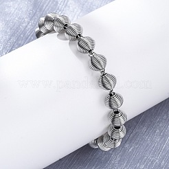 304ステンレススチールリンクチェーンブレスレット女性男性用  ステンレス鋼色  9-1/8インチ（23cm）&nbsp;BJEW-R018-13P