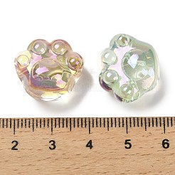 UVメッキ透明レインボー虹色アクリルビーズ  キャッツクロー  ミックスカラー  18.5x16x12.5mm  穴：2.5mm&nbsp;TACR-R001-02A