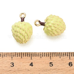 合金エナメルチャーム  3d シュガーアップルチャーム  ゴールドカラー  シャンパンイエロー  17.5x11.5x11mm  穴：1.4mm&nbsp;AL-CBAC5EF-05G-02