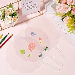 PVCハンドヘルドファン10個  空白の絵画ファン  子供のための diy 工芸品  フラットラウンド  273x183mm&nbsp;DIY-SP0002-51B
