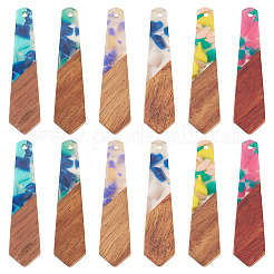 12Pcs 6 Colors Resin and Walnut Pendants&nbsp;FIND-TA0006-36D