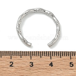 女性用304ステンレススチールカフオープンリング  竹  ステンレス鋼色  2.7mm  内径：18.2mm&nbsp;RJEW-L341-07B-P