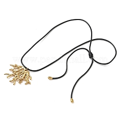 Summer Beach 304 Stainless Steel Coral Shape Pendant Adjustable Black Waxed Cord Necklaces for Women&nbsp;SA-CBAFEB5-04G