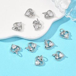 SHEGRACE Valentine's Day Brass Clear Cubic Zirconia Charms&nbsp;XGRQ3P305-595P