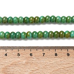 染色された合成マグネサイトビーズの連  滑らかなロンデル  シーグリーン  6x4mm  穴：1.2mm  約86個/連  14.76''（37.5センチメートル）&nbsp;GG-CBA3F2C-C01
