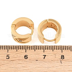 304ステンレススチール製クリアキュービックジルコニアフープピアス  316サージカルステンレススチール製耳ピン付き  イオンプレーティング（ip）  ゴールドカラー  13x7mm&nbsp;EJEW-L307-12G-02