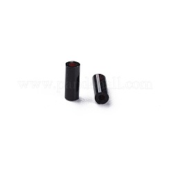 不透明色ガラスラッパビーズ  丸い穴  ブラック  3~8x2mm  穴：0.7mm  約450g /ポンド&nbsp;SEED-N005-001-B04