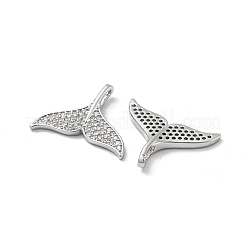 Brass Micro Pave Clear Cubic Zirconia Pendants&nbsp;KK-H460-35P