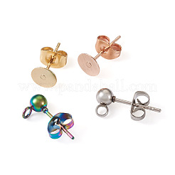 80Pcs 8 Style 304 Stainless Steel Stud Earring Findings&nbsp;STAS-PJ0001-40