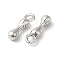 真鍮製チャーム  プラチナメッキ  文字I  14x4.5x3mm  穴：2.5mm&nbsp;KK-P234-13P-I