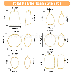 48Pcs 6 Styles Alloy Open Back Bezel Pendants&nbsp;FIND-DC0002-07