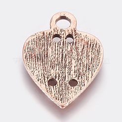 環境に優しい亜鉛合金フッククラスプ  ハート  赤銅鉱  25.5x19x2mm  穴：1.8~2mmと3mm  25.5x19x2mm  穴：1.8~2mm&nbsp;PALLOY-WH0031-01R