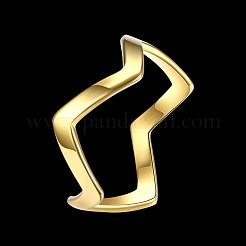 女性用ステンレス指輪  波  ゴールドカラー  usサイズ6（16.5mm）&nbsp;RJEW-BB19772-6G